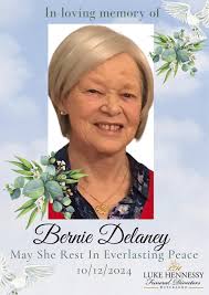 🕊️With sadness, we share the passing of 𝓑𝓮𝓻𝓷𝓪𝓭𝓮𝓽𝓽𝓮  (𝓑𝓮𝓻𝓷𝓲𝓮) 𝓓𝓮𝓵𝓪𝓷𝓮𝔂. Late of Mulberry Close, Viewmount, Waterford  and formerly of Moonvoy, Tramore, Co. Waterford. Bernie passed away  peacefully, surrounded by her loving family