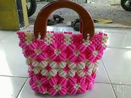 Cara membuat bunga mawar rajut. Jual Tas Rajut Motif Bunga Mawar Paket Resleting Di Lapak Ridhani Bukalapak