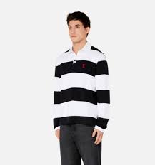 Menswear includes a range of fitted polo shirts crafted of lightweight cotton for an. Ami De Coeur Striped Polo Shirt Ami Paris Official