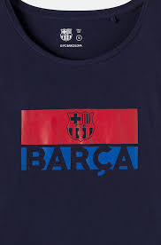 Futbol club barcelona, more commonly known as barcelona, is a famous professional football club from barcelona, catalonia, spain. Fc Barcelona Shirt With Team Crest And Logo Marine Blue T Shirts And Tops Women Fashion Categories Barca Store
