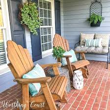 Modern Farmhouse Spring Porch Styling On A Budget Worthing Court Porch Styles Front Porch Decorating Porch Decorating