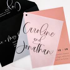 Black And Gold Cardstock Caroline Save The Date With Translucent Vellum Card With Cardstock Backer And Eyelet Shown In Black Ma Vellum Cards Wedding Stationery Save The Date Cards