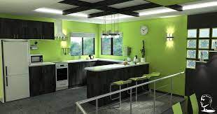 I Like The Lime And Black Contrast With White Counter Tops I Like The Multi Level Floor And Ceiling Green Kitchen Decor Lime Green Kitchen Kitchen Color Green