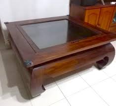 Product titlevidaxl coffee tables 2 pcs with round glass top high. Teakwood Coffee Table With Glass Top And Display Furniture Tables Chairs On Carousell