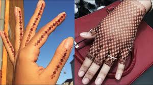 Simple Check Mehndi Design For Back Hand Side Fingers Mehndi Design Un Mehndi