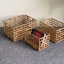 Beautifully constructed, our water hyacinth bins offer an attractive option for storage of a variety of items around your home. Water Hyacinth Storage Totes Set Of 3 Greenvibe
