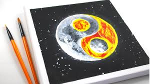 Yin and yang, sun and moon, day and night, balance, stars, space, galaxy, outer space, trippy, hipster, tumblr, pen, pen and ink, black, white, black and white, crater, b w, original, popular, simple, minimalist, custom, unique, commission, sketch. Paint With Me Yin Yang Of Moon Sun Acrylic Painting Art Channel Youtube