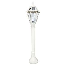 18 white 5 x 5 solar led post light deck cap fence landscape lamp pvc vinyl wood. Gama Sonic Polaris Solar Medium 1 Light White Resin Led Outdoor Post Light And Bollard Lamp Post With Warm White Gs Led Bulb Gs 178l Wht The Home Depot