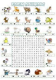 Farm Animals Wordsearch English Worksheets For Kids Animal Worksheets Animals Wild