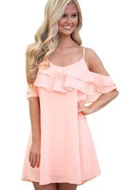 Cute Pink Ruffle Double Layered Short Dress Ruffled Short Dresses Short Dresses Short Dress Styles
