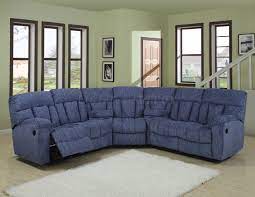 Blue Or Beige Fabric Modern 5pc Reclining Sectional Sofa Playroom Couch Velvet Sofa Living Room Sectional Sofa With Recliner Contemporary Sofa