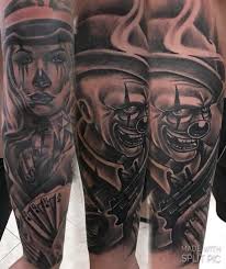 Custom black & grey realism tattooing by arron raw appointment only. Clown Half Sleeve Tattoo Buddha Face Tattoo Studio 2 Facebook