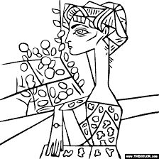 Pablo Picasso Portrait Of Jaqueline Roque On Www Thecolor Com Picasso Portraits Picasso Coloring Pablo Picasso Art