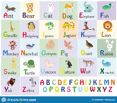 Zoo Alphabet Animal Alphabet Letters From A To Z Cartoon Cute Animals Isolated On White Backgr Animal Alphabet Letters Animal Alphabet Sight Word Flashcards