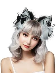Amazon.com: VIGVAN Animal Cosplay Ears Fox Punk Cross Headbands (Shoelace  Black White) : Toys & Games