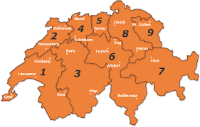 Die romandie ist eine sammelbezeichnung für die französischsprachigen gebiete der schweiz und umfasst die kantone genf, waadt, jura, neuenburg sowie teile der kantone bern, freiburg und wallis. Plz Karte Schweiz Postleitzahlenkarte Mit Plz Gebiete
