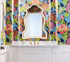 Give your walls a dramatic look with this large scale floral wallpaper. How We Did It Powder Bath Pop With Wild Wallpaper Savvy Interiors
