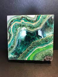 Green Shades Resin Art Resin Art Painting Resin Art Resin Painting