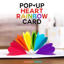 Fold your second piece of paper. Make A Pop Up Heart Rainbow Card Jennifer Maker