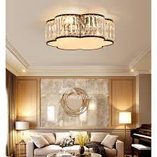 Modern luxury crystal glass rods golden round ceiling lights flush mount bedroom. Modern Flush Mount Ceiling Light Cloud Crystal Black Gold Bedroom Beautiful Art Deco Living Room