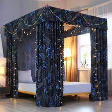 Use the promo code at checkout and the price drops to $12. Amazon Com Galaxy Four Corner Post Canopy Bed Curtains Mosquito Net Sheer Canopy Cover For Boys Kids Twin Star Furniture Decor