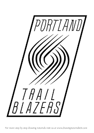 The portland trailblazers logo consists of big wordmark portland, the trail blazers below and a duo color pinwheel above. Learn How To Draw Portland Trail Blazers Logo Nba Step By Step Drawing Tutorials