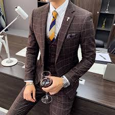 See more ideas about mens suits, suits, formal occasion. Fashion Plaid Dress Formal Men Suit 2020 New Check Suit Design For Men Slim Fit Mens Wedding Suits Costume Homme 3 Piece Q894 Suits Aliexpress