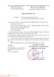CÔNG TY CỔ PHẦN PHÁT TRIỂN ĐIỆN LỰC VIỆT NAM