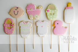 We always throw in a few of our signature postcard cookies with messages like welcome baby or hurry happy day! Baby Shower Cookies Iced Decorated A Helicopter Mom