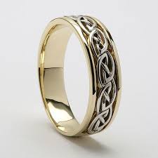 Inset Celtic Knot Wedding Band Mens Wedding Rings Celtic Wedding Rings Claddagh Ring Wedding