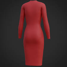 ArtStation - Female sleeve dress - 3D clothing | Game Assets