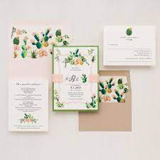 Bundled Wedding Invitations Beacon Lane Wedding Invitations Desert Wedding Invitation Cactus Wedding Invitations Floral Envelope Liner