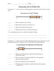 Quickly access your most used files. Box And Whisker Interpretation Worksheet Answers And Blank Pdf Name Period Interpreting A Box Whisker Plot For Questions 1 5 Refer To The Box Whisker Course Hero