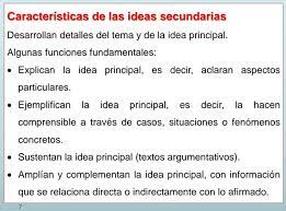 Caracteristicas De Las Ideas Secundarias