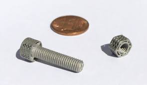 Tiny 3d Printed Metal Nut And Bolt Of Exceptionally Low Weight Due To 3d Design Metal 3d Printer 3d Printed Metal 3d Metal