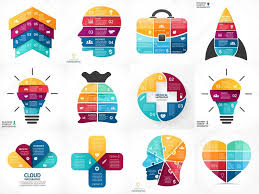 creative vector arrows infographics diagrams graphs