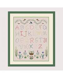 Fiche de broderie au point de croix de lilipoints taille d'une lettre : Abecedaire Printemps Le Bonheur Des Dames Abecedaire Point De Chainette
