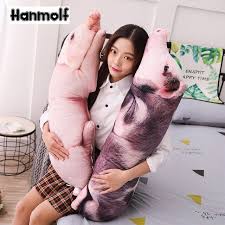 Simulated Sleeping Pig Plush Pillow Animals Stuffed Pillows Kids Adults Pets Bolster Sofa Chair Decor Friend Gift 50 70 Plush Pillows Animal Pillows Pig Plush
