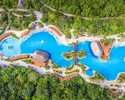 Valentin Imperial Riviera Maya lazy river, AI generated