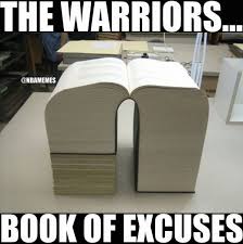 Warriors Book Of Excuses Funny Basketball Memes Nba Funny Cavs Basketball