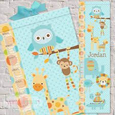 Blue Zoo Fabric Height Chart Digitally Printed On Processed