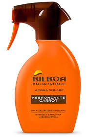 Acqua solare con alta protezione dai raggi solari e betacarotene. Aquabronze Carrot