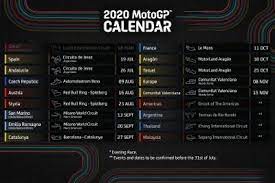 Check the schedule and enjoy the best of the world of motorcycling. Motogp Is Back 2020 Calendar Released Motogp