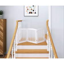 Tucker Murphy Pet Wooden Freestanding Foldable Pet Gate For Dogs 24 Inch Step Over Fence Dog Gate For The House Doorway Stairs Extra Wide Wayfair