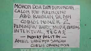 Dalam pemilu legislatif pun demikian. Stiker Calon Rw