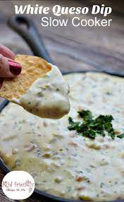 Easy Crockpot Queso Blanco Dip White Cheese Recipe Recipe Fall Slow Cooker Recipes White Queso Dip Slow Cooker Recipes