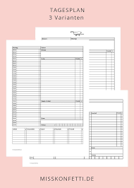 7 tipps wie sie sinnvoll einen tagesplan erstellen und ihre zeit effektiv nutzen, ohne dabei in stress und hektik zu verfallen. Top Organisiert Mit Tagesplan Zum Download Miss Konfetti Tagesplan Planer Tagesplan Vorlagen