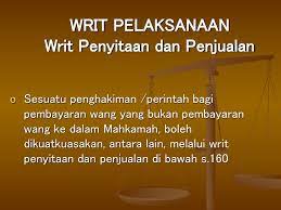 .memaklumkan bailif mahkamah akan melaksanakan writ penyitaan dan penjualan (kali kedua) secara paksaan dengan menggunakan soalan saya: Dr Hj Mohd Na Im Hj Mokhtar Ppt Download