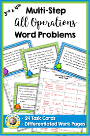 Multi Step Word Problems Task Cards Teks 3 4a 3 4k Word Problems Multi Step Word Problems Word Problems Task Cards