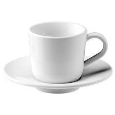 A small open container, usually with a flat bottom and a handle, used for drinking. Ikea 365 Espresso Cup And Saucer White 6 Cl Ikea